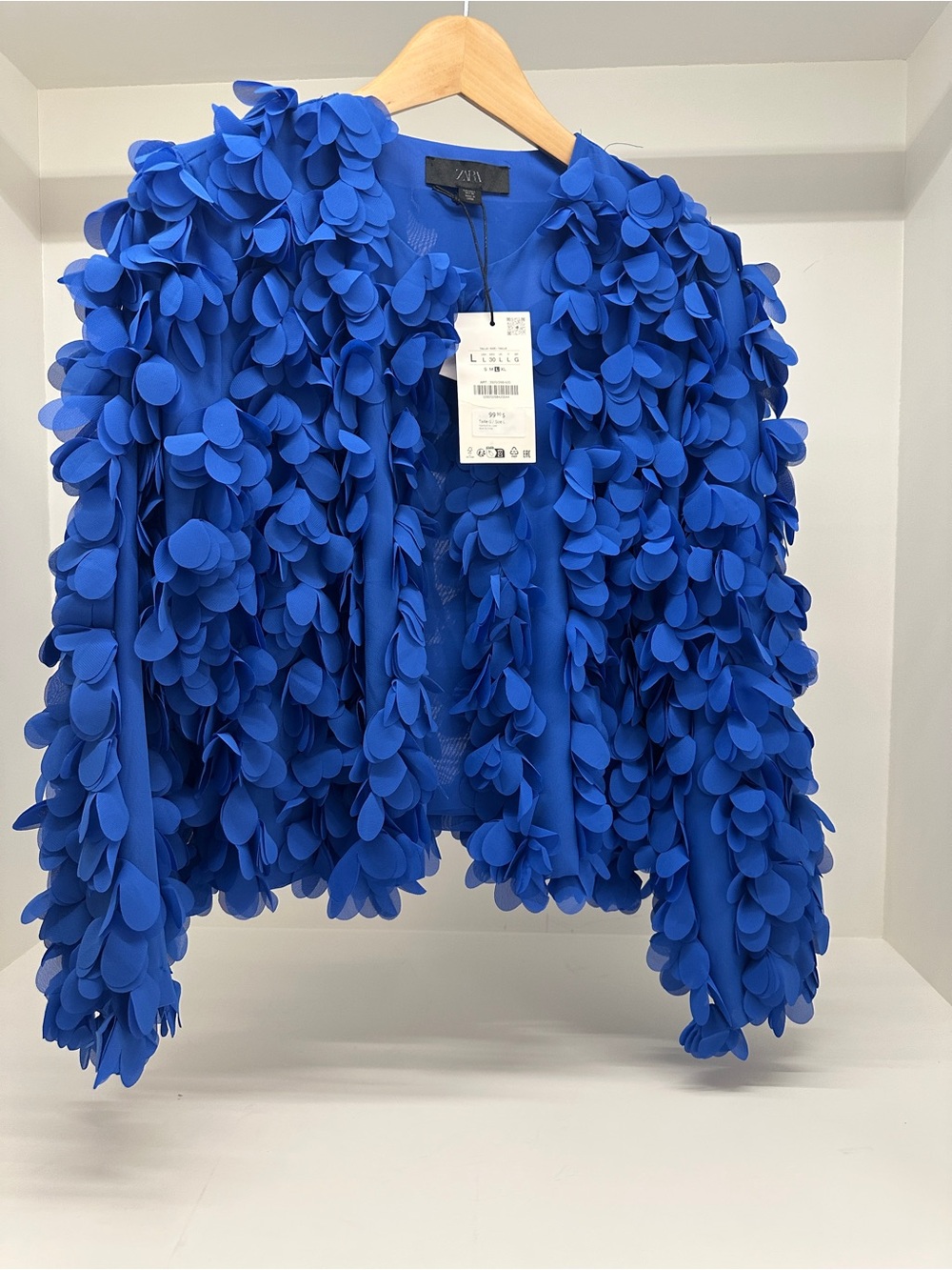Zara Women’s Royal Blue Floral Petal Jacket